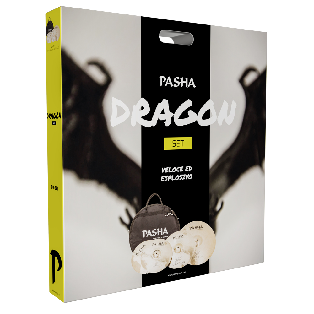 Pasha Dragon Set di piatti per batteria con borsa in omaggio